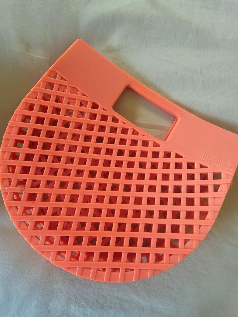 Melissa Kids Coral Pink Geometric Rubber Tote Bag Beach Handbag Jelly Bag